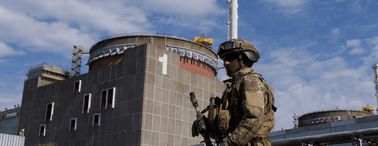 Запорізька атомна електростанція під окупацією, об'єкт з військовою технікою.