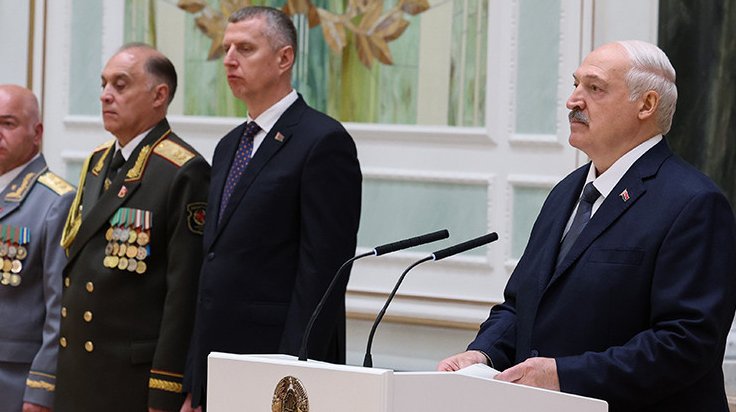 Олександр Лукашенко під час виступу щодо позиції Білорусі стосовно конфлікту в Україні.