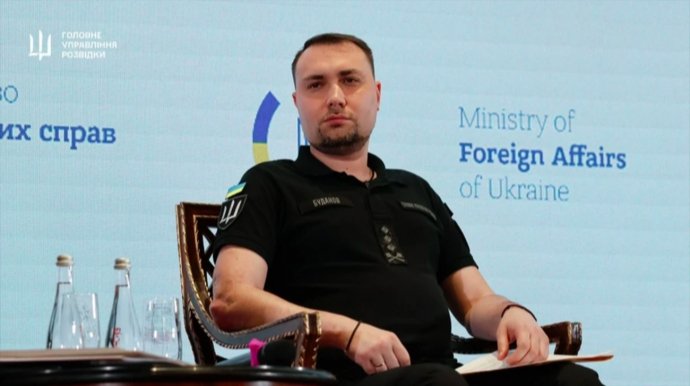 Начальник ГУР Кирило Буданов під час офіційного виступу