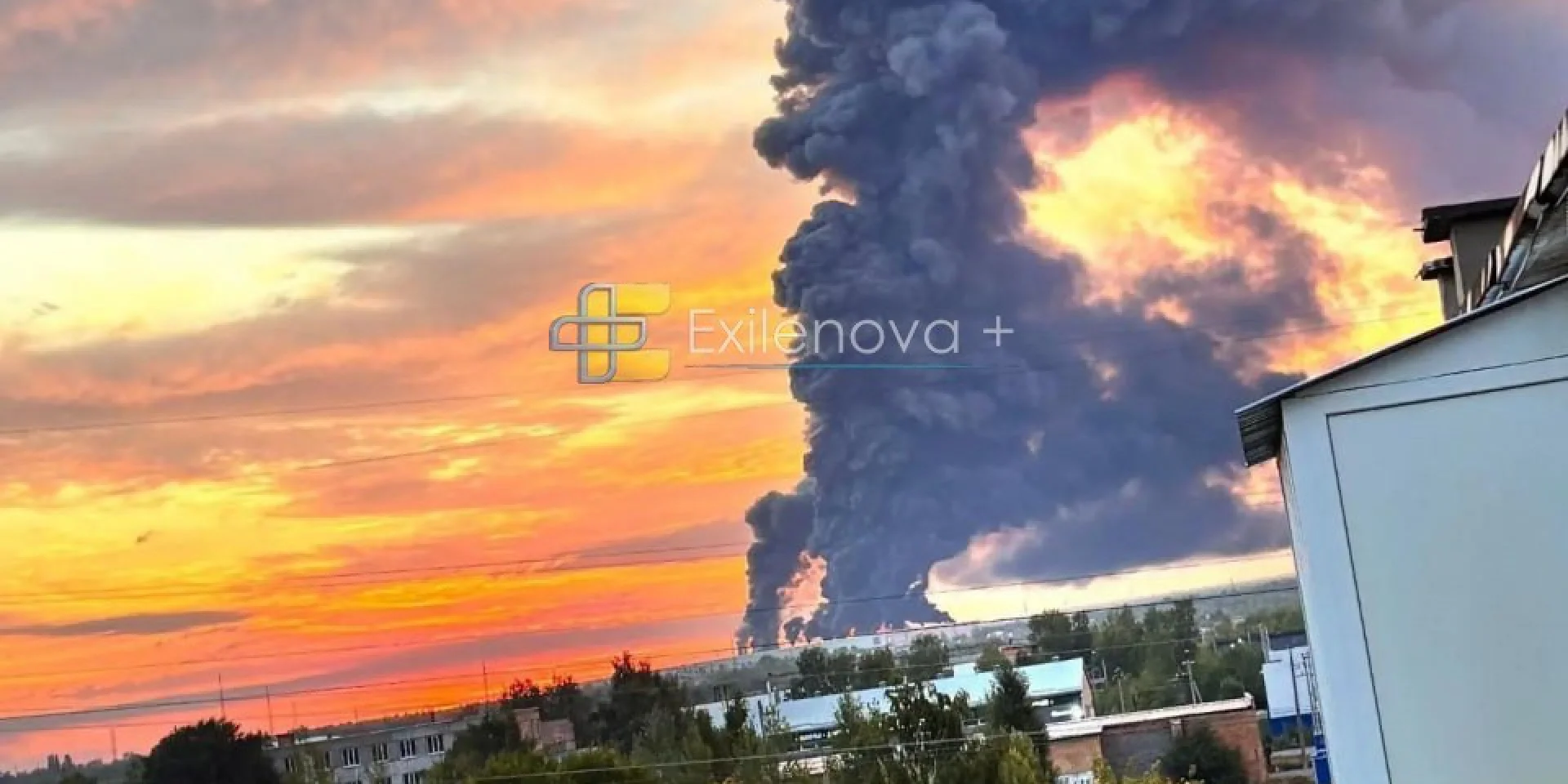 Пожежа на Новокуйбишевському НПЗ після атаки БПЛА у Самарській області