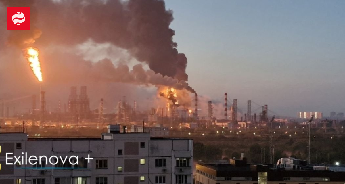 Пожежа на нафтопереробному заводі в Москві після атаки дронів