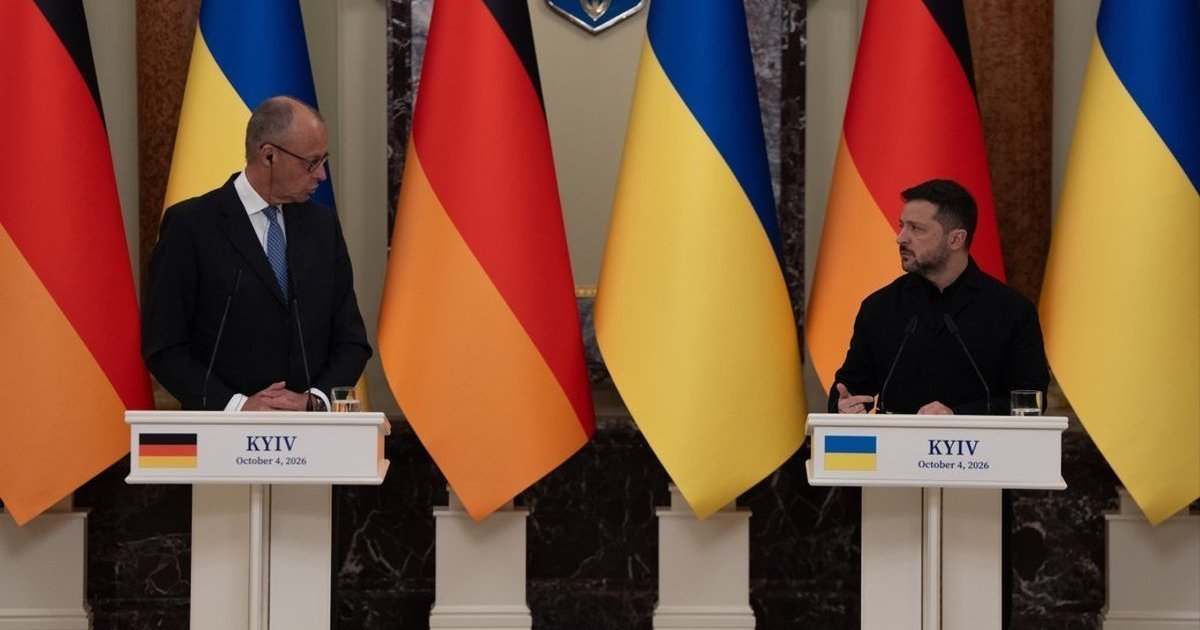 Канцлер Німеччини Фрідріх Мерц під час анонсу зустрічі Коаліції охочих.